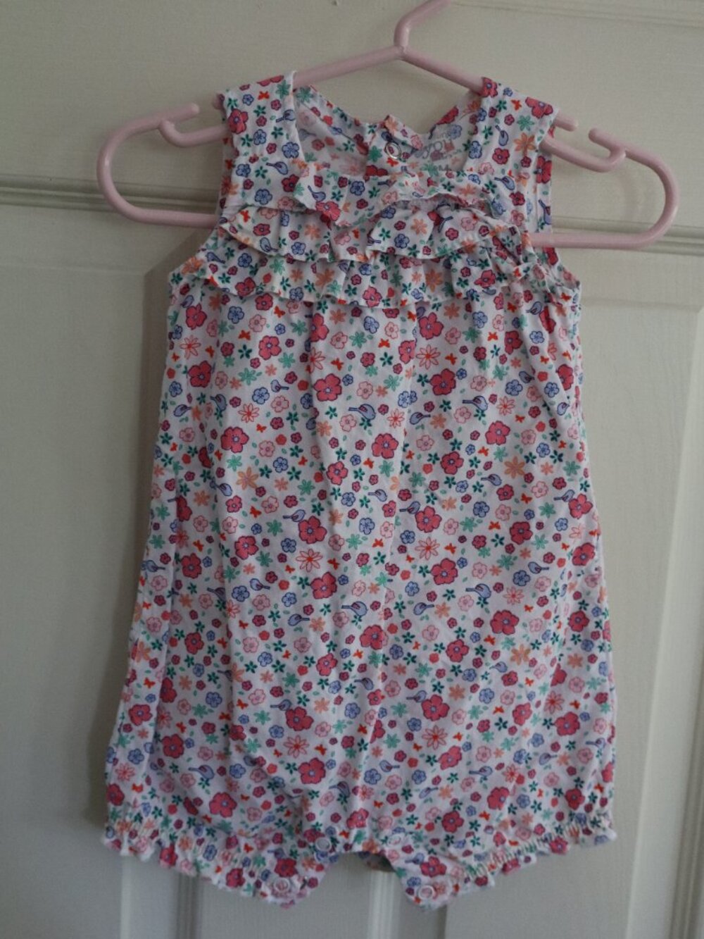 Floral Ruffle Romper Carter's 6m Cotton Snap Closure
